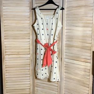 Garnet Hill Polka dot knee length dress